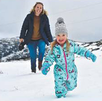 reeve and myra in the snow